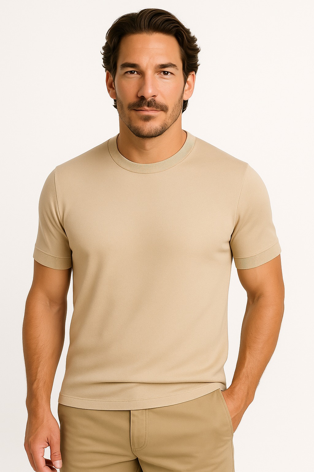 Knit T-Shirt | Round Neck | Regular Fit | Plain T-Shirt | Men's Clothing