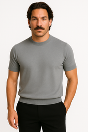 Knit T-Shirt | Round Neck | Regular Fit | Plain T-Shirt | Men's Clothing