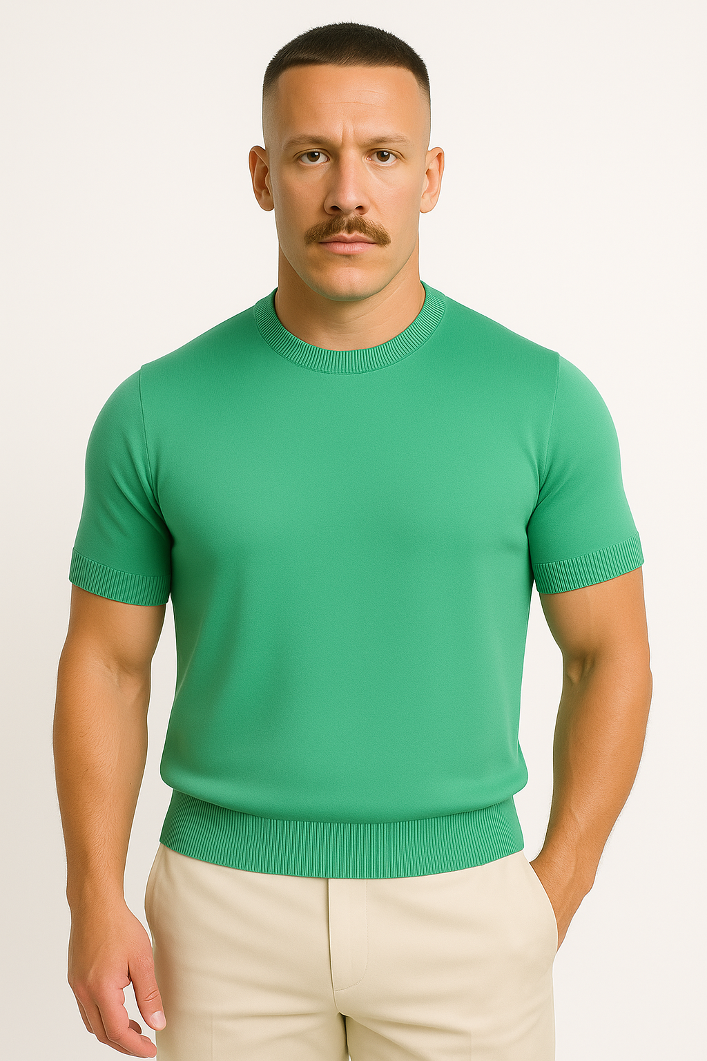 Knit T-Shirt | Round Neck | Regular Fit | Plain T-Shirt | Men's Clothing