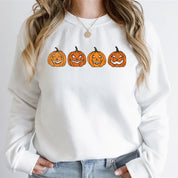 Halloween Pullover - Women's Black and White Pumpkin Jumper