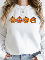 Halloween Pullover - Women's Black and White Pumpkin Jumper