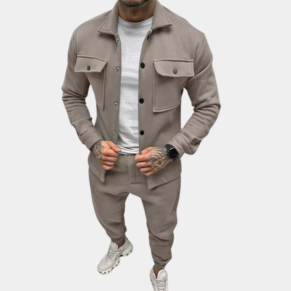 Men's Co-Ord Set - Buttoned Up - Long Sleeve - Two-Piece Set - Men's Clothing