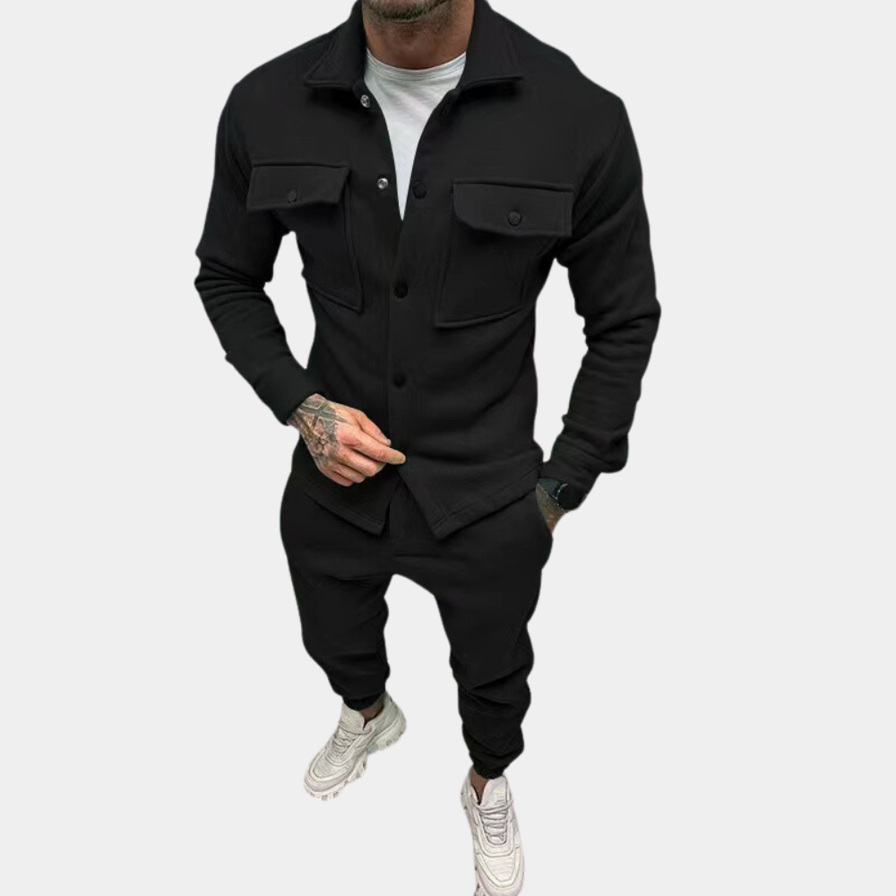 Men's Co-Ord Set - Buttoned Up - Long Sleeve - Two-Piece Set - Men's Clothing