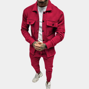 Men's Co-Ord Set - Buttoned Up - Long Sleeve - Two-Piece Set - Men's Clothing