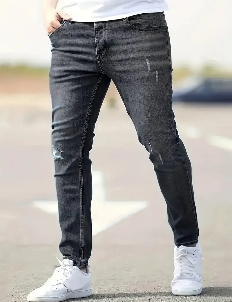 Skinny Jeans - Blue - Slim Fit - Ripped Jeans - Men's Jeans