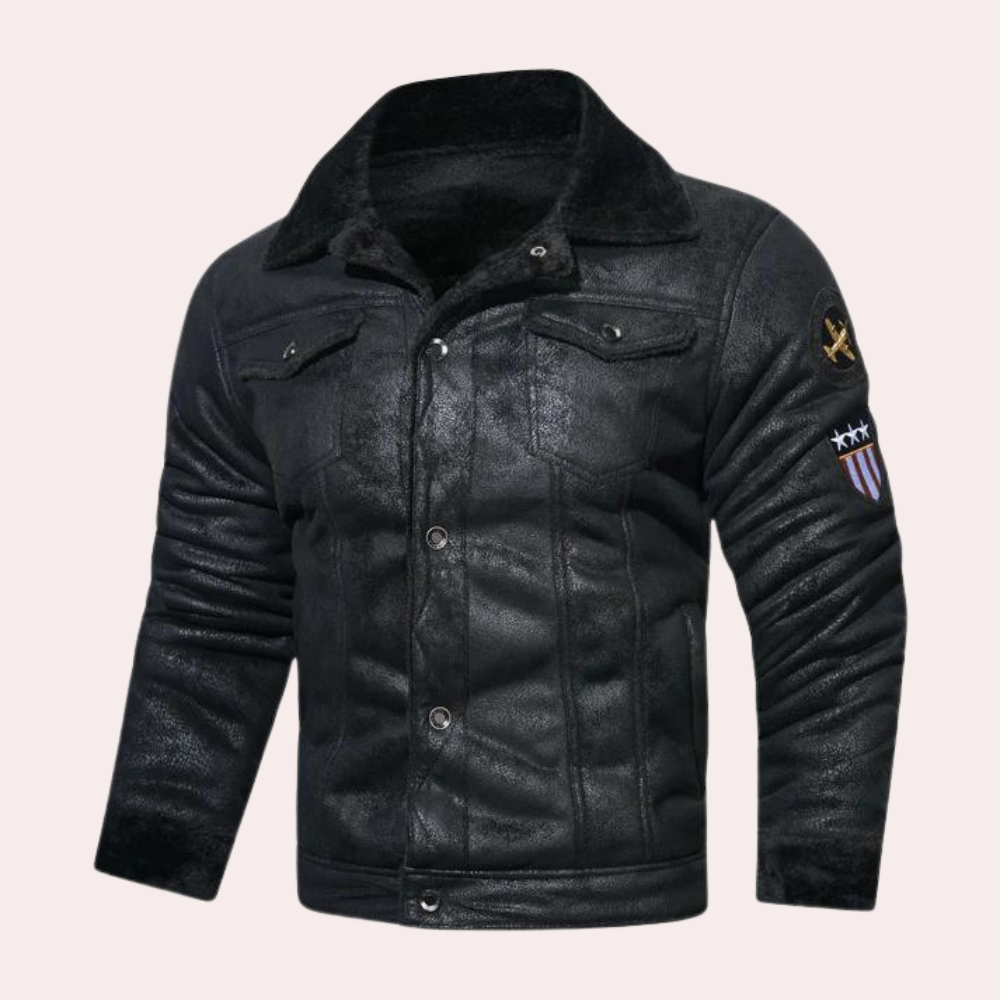 Winter Leather Jacket | Warm | Fleece Lined | Aviator Jacket | Men's Pilot Jacket 