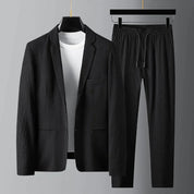 Casual Suit | Lightweight | Drawstring | Trouser and Blazer Set | Men's Two-Piece Set
