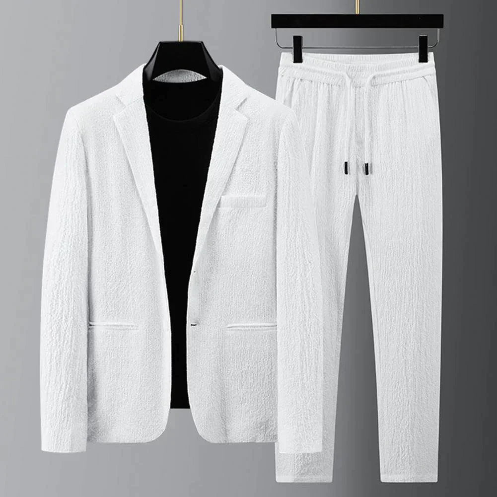 Casual Suit | Lightweight | Drawstring | Trouser and Blazer Set | Men's Two-Piece Set