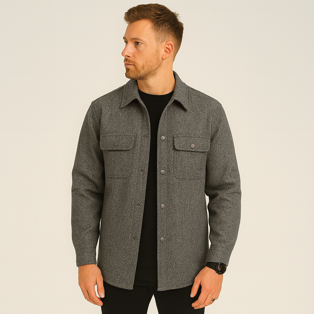 Men's Overshirt - Button-Up - Breast Pockets - Shirt Jacket - Men's Jacket
