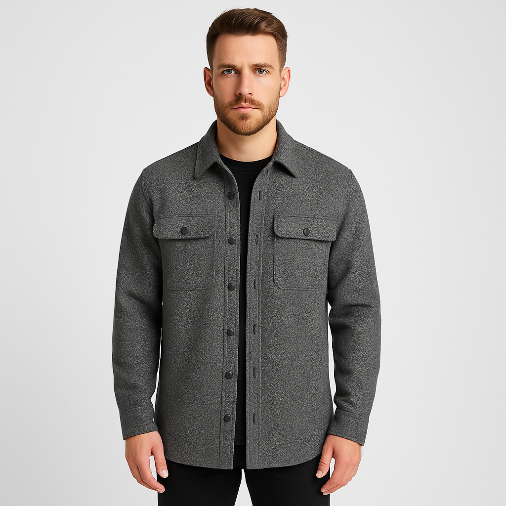 Men's Overshirt - Button-Up - Breast Pockets - Shirt Jacket - Men's Jacket