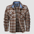 Flannel Shirt - Men's Plaid Button-Up Shirt with Breast Pockets
