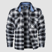 Flannel Shirt - Men's Plaid Button-Up Shirt with Breast Pockets