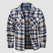 Flannel Shirt - Men's Plaid Button-Up Shirt with Breast Pockets