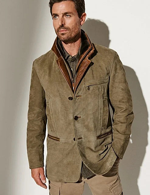 Men's Jacket - Vintage Style - Zip-up - Suede Jacket - Fall Jacket-Southern-Taylor