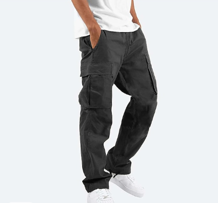 Cargo Pants - Men's Straight Leg Loose Fit Cargo Pants