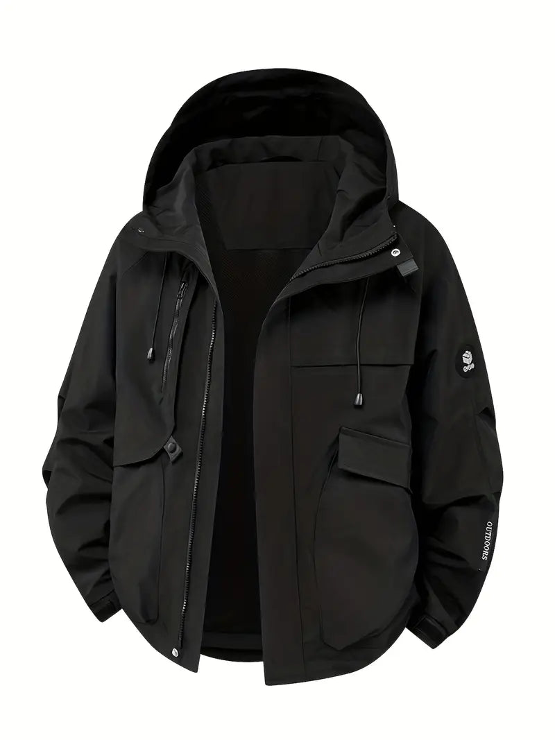 Windproof Jacket - Men's Hooded Oversized Jacket Autumn Jacket