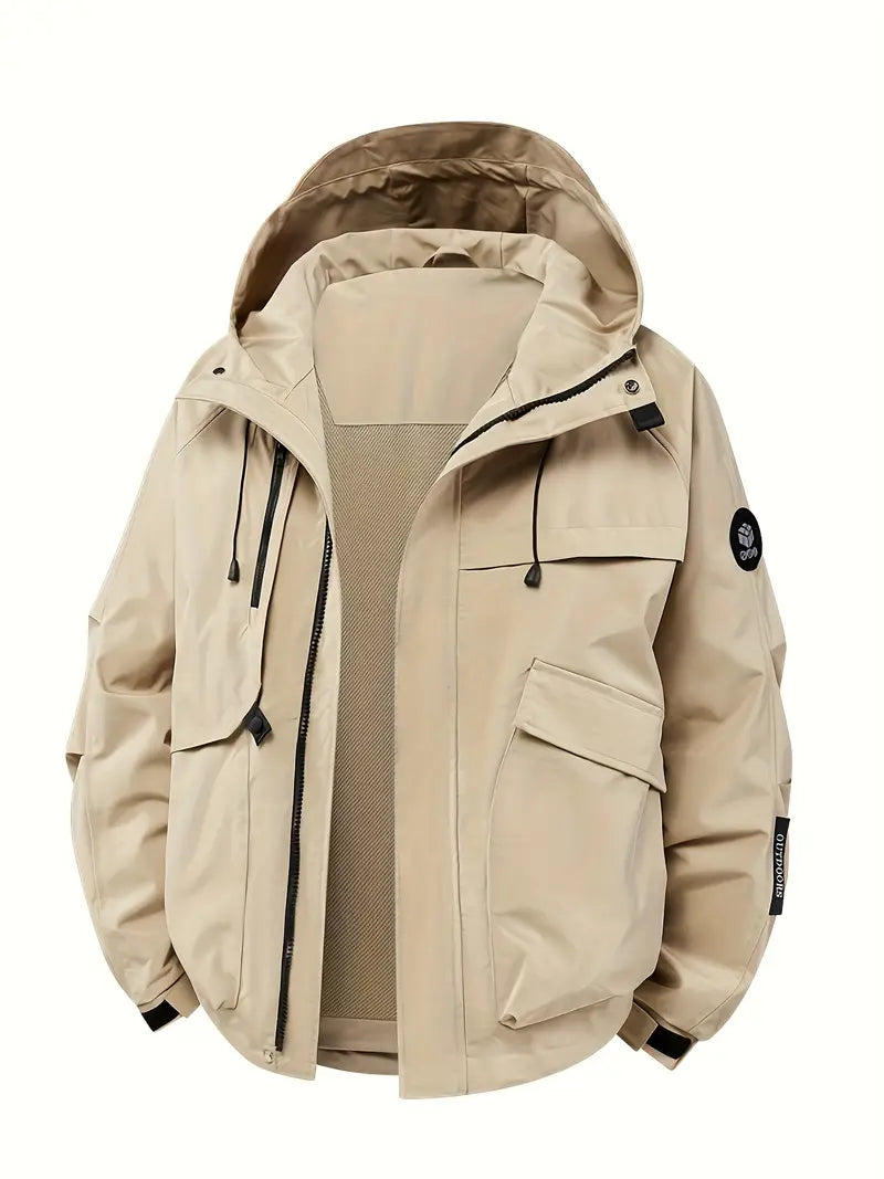 Windproof Jacket - Men's Hooded Oversized Jacket Autumn Jacket