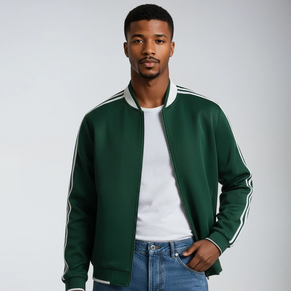 Tracksuit Jacket - Zip-Up - Striped - Sport Jacket - Men's Clothing