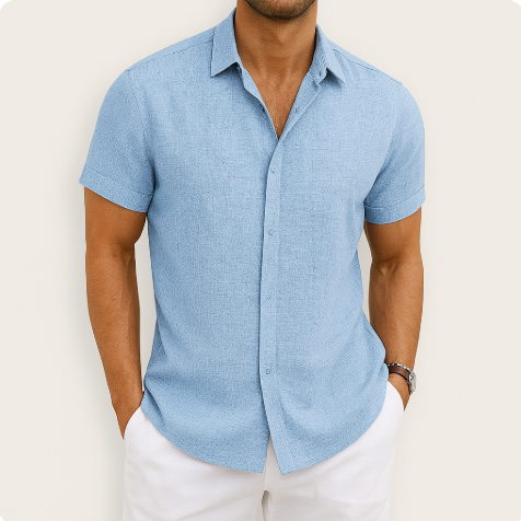 Short Sleeve Shirt | Collared | Lightweight | Button-Up Shirt | Men's Shirt