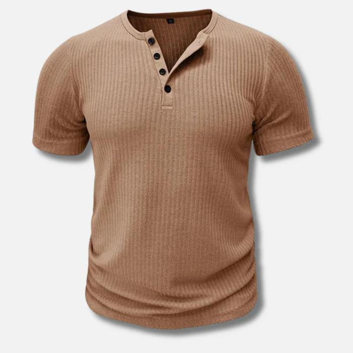 Muscle Fit Henley T-shirt For Men-Southern-Taylor