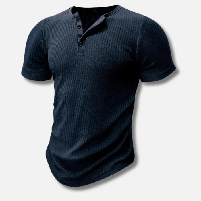 Muscle Fit Henley T-shirt For Men-Southern-Taylor