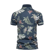 Summer Shirt - Men's Short Sleeve Printed Collared Polo T-Shirt