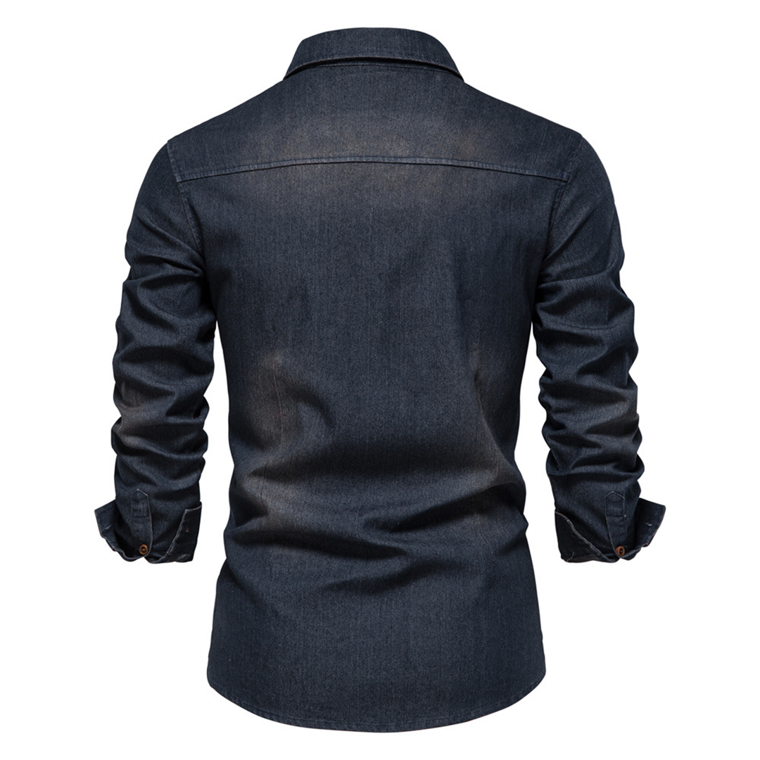 Denim Shirt | Button-Up | Collared | Long Sleeve Shirt | Men's Shirt