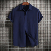 Linen Shirt | Buttoned Up | Lightweight | Short Sleeve Shirt | Men's Summer Clothes