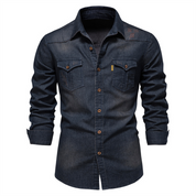 Denim Shirt | Button-Up | Collared | Long Sleeve Shirt | Men's Shirt