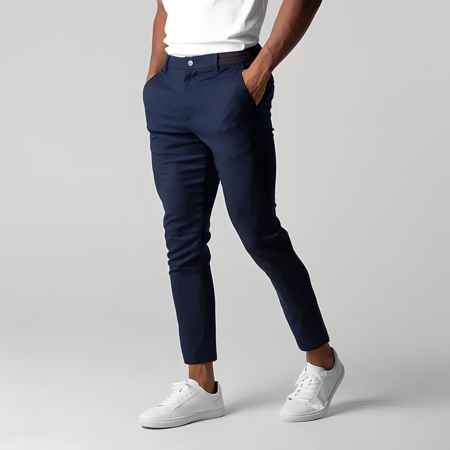 Chino Pants | Elastic Waist | Stretchy | Skinny Chinos | Mens Chinos