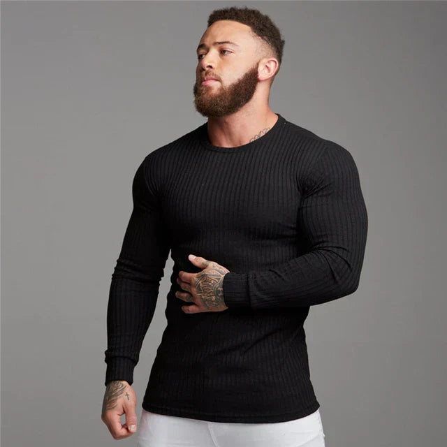 Slim Fit Sweater | Ribbed | Long Sleeve | Knitted Sweater | Men's Clothing