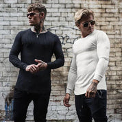 Slim Fit Sweater | Ribbed | Long Sleeve | Knitted Sweater | Men's Clothing