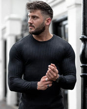 Slim Fit Sweater | Ribbed | Long Sleeve | Knitted Sweater | Men's Clothing
