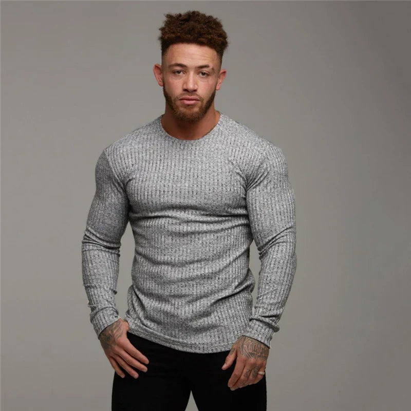 Slim Fit Sweater | Ribbed | Long Sleeve | Knitted Sweater | Men's Clothing