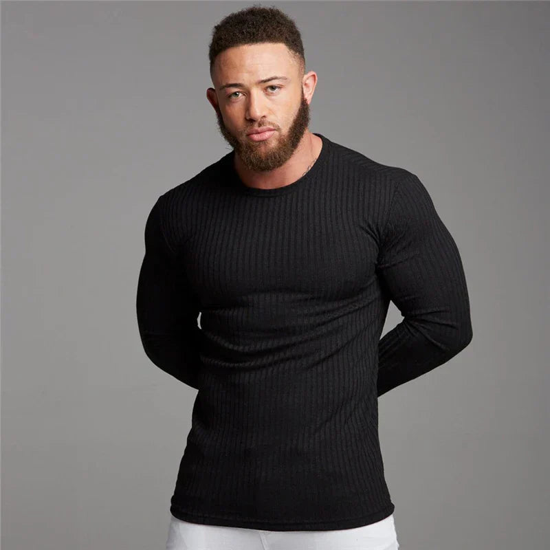 Slim Fit Sweater | Ribbed | Long Sleeve | Knitted Sweater | Men's Clothing