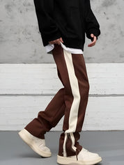 Straight Leg Pants - Drawstring - Cotton - Retro Track Pants - Men's Pants