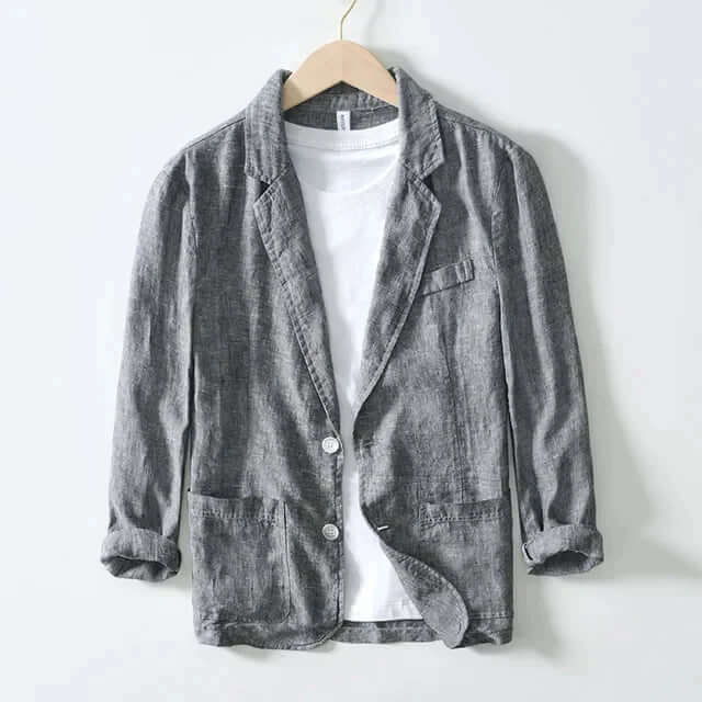 Linen Blazer - Men's Casual Lightweight Single Breasted Blazer Jacket