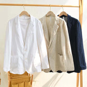 Linen Blazer - Men's Casual Lightweight Single Breasted Blazer Jacket