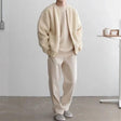 Knitted Cardigan - Men's Chunky Full Zip-Up Cardigan with Pockets