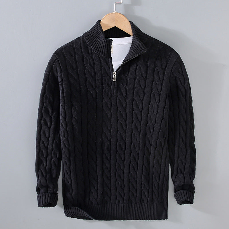 Mens Half Zip Sweater | Cable Knit | Quarter Zip | Half Zip Pullover | Mens Knitted Jumper