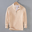 Mens Half Zip Sweater | Cable Knit | Quarter Zip | Half Zip Pullover | Mens Knitted Jumper