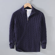 Mens Half Zip Sweater | Cable Knit | Quarter Zip | Half Zip Pullover | Mens Knitted Jumper