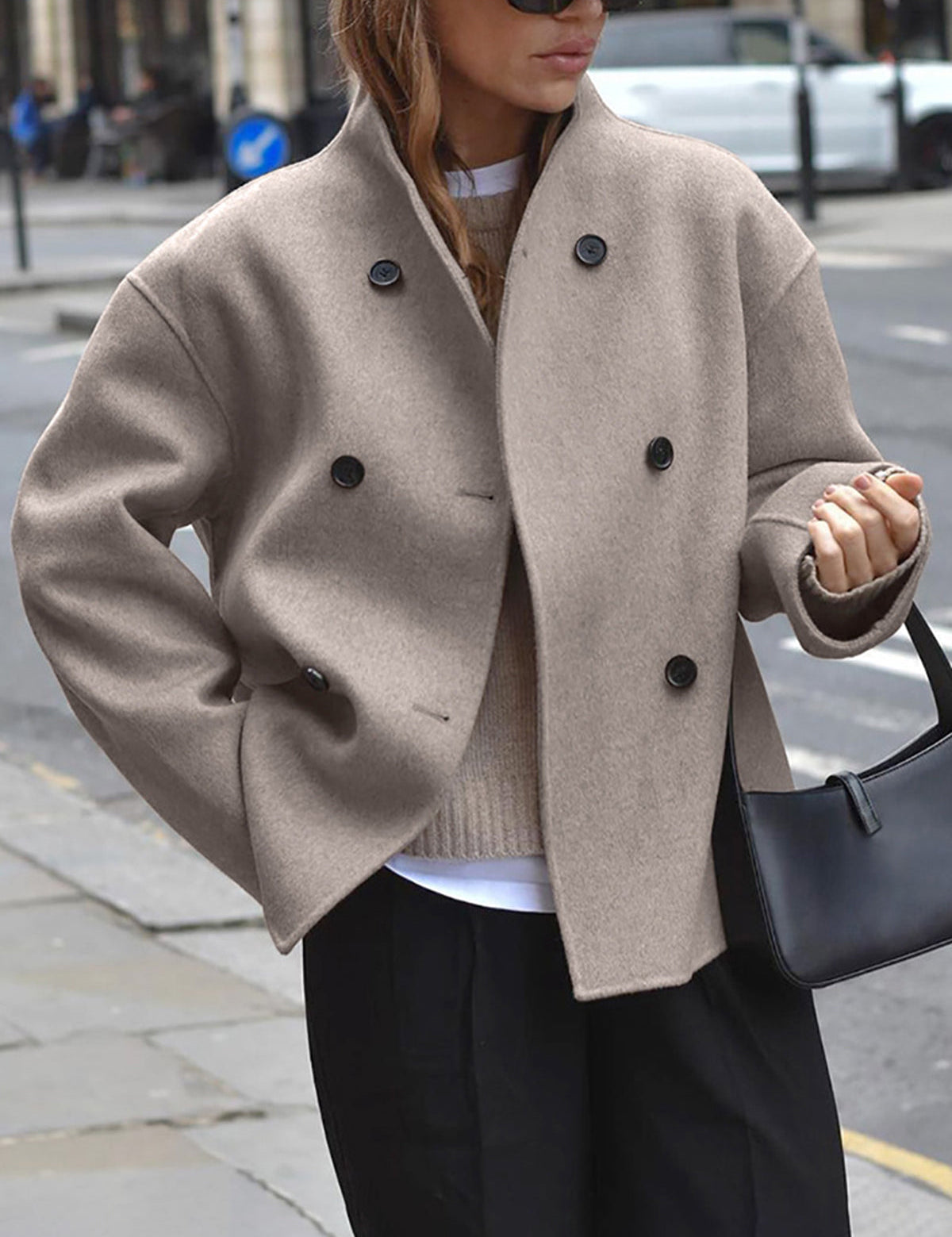 Wool Jacket - Oversized - Short - Winter Trench Coat - Women's Jacket