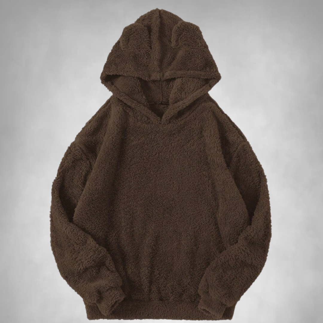 Fleece Hoodie - Men's Warm Comfy Teddy Pullover Hoodie