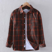 Plaid Shirt - Men's Button-Up Checkered Long Sleeve Shirt