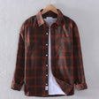 Plaid Shirt - Men's Button-Up Checkered Long Sleeve Shirt