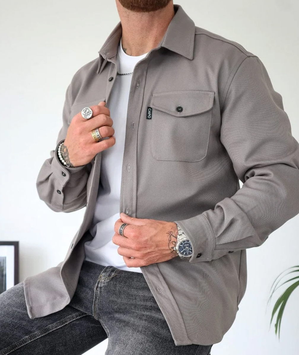 Overshirt – Long-sleeved Men's Shirt With Button Placket And Breast Pockets-Southern-Taylor