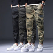 Cargo Joggers - Men's Camouflage Drawstring Skinny Cargo Pants