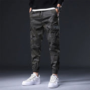 Cargo Joggers - Men's Camouflage Drawstring Skinny Cargo Pants