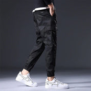 Cargo Joggers - Men's Camouflage Drawstring Skinny Cargo Pants